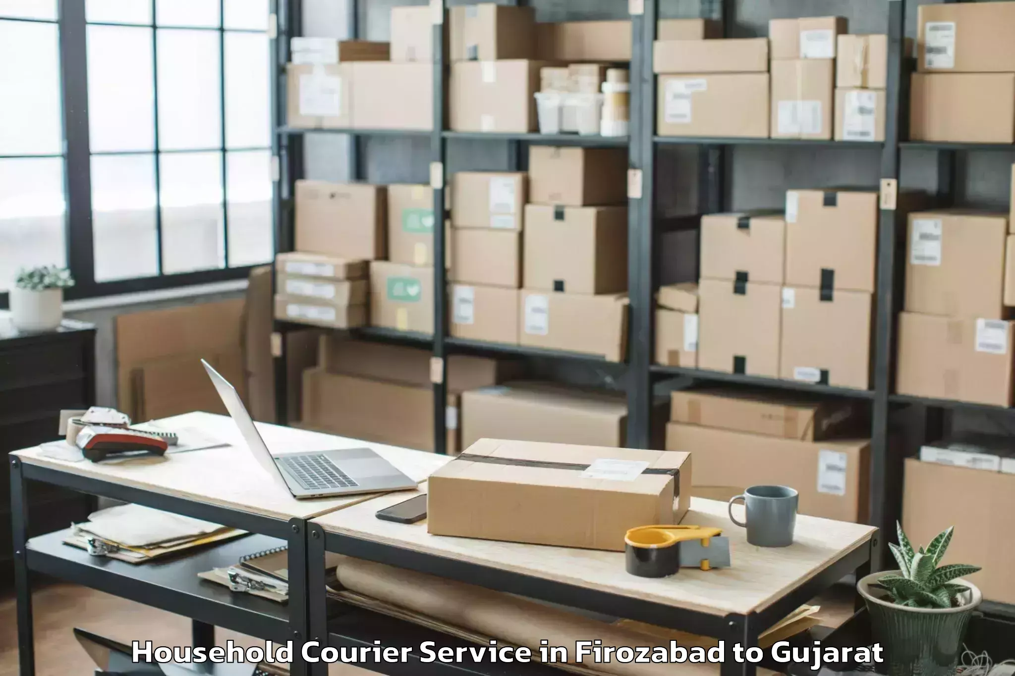 Leading Firozabad to Jambughoda Household Courier Provider